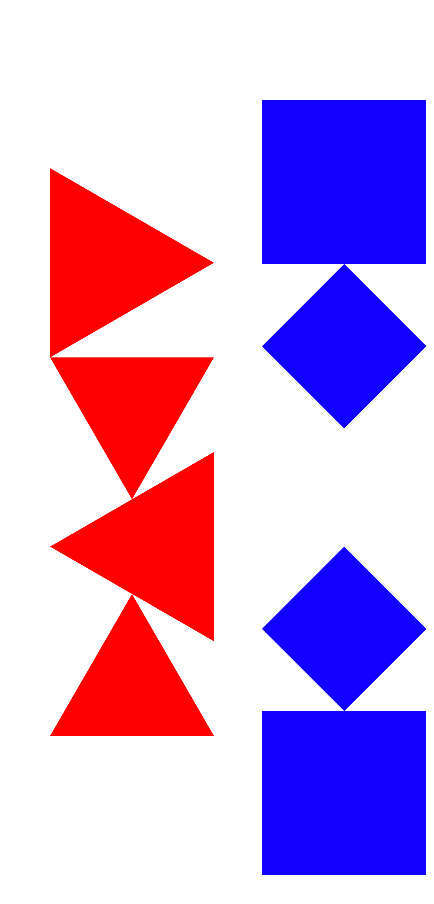 second grid of squares and triangles