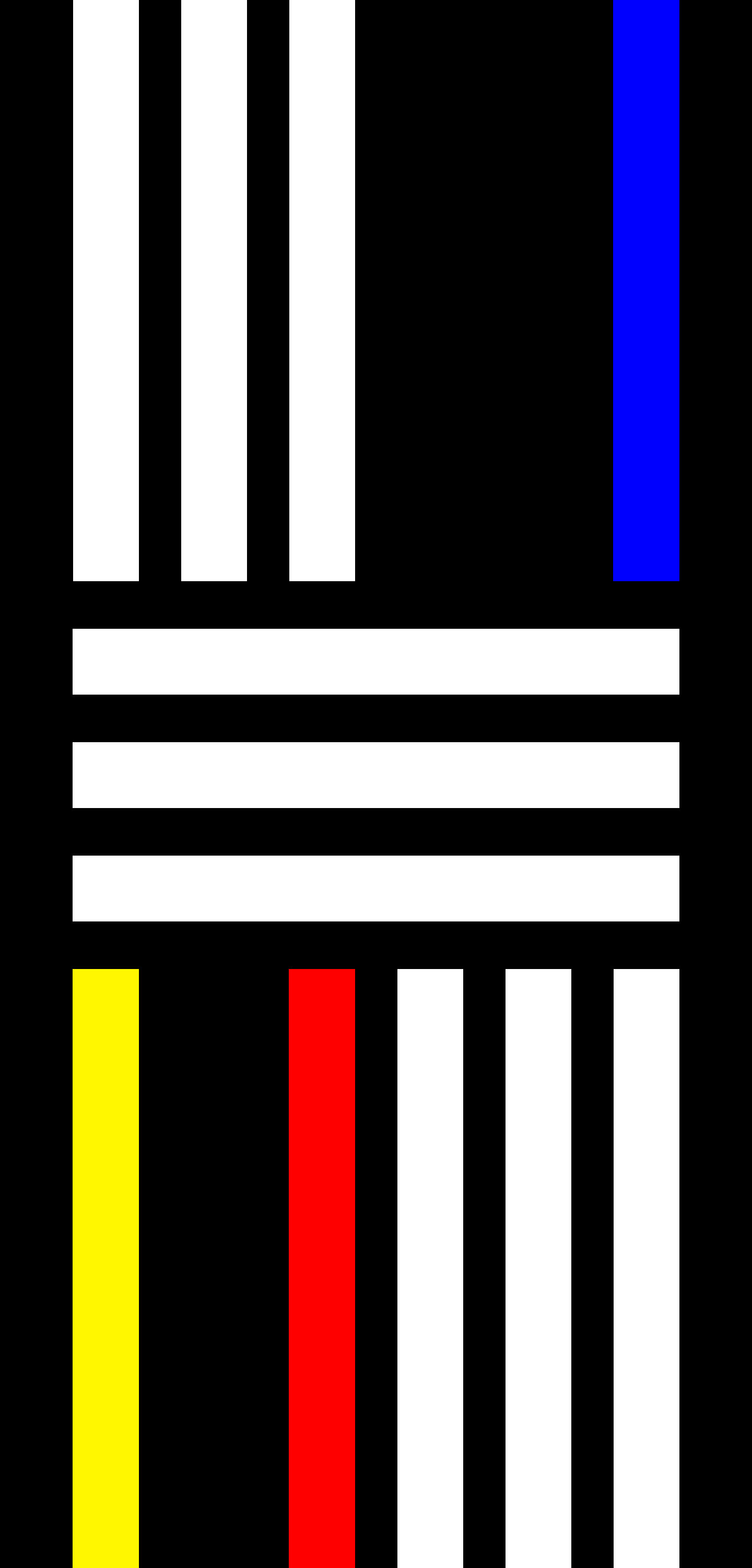 fourth grid of white lines and primary color lines